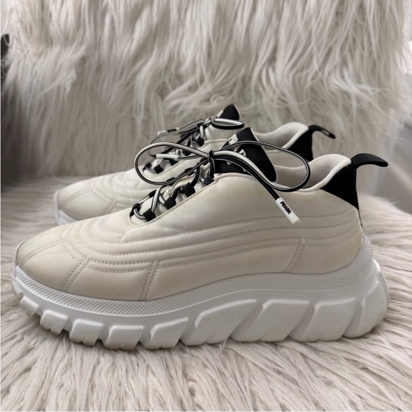Prada Cream Sneakers with Black Accents - Picture 3 of 5